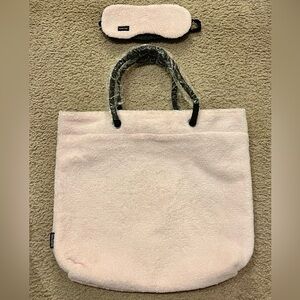 Mary Kay Pink Soft Plush Tote Bag and Eye Mask